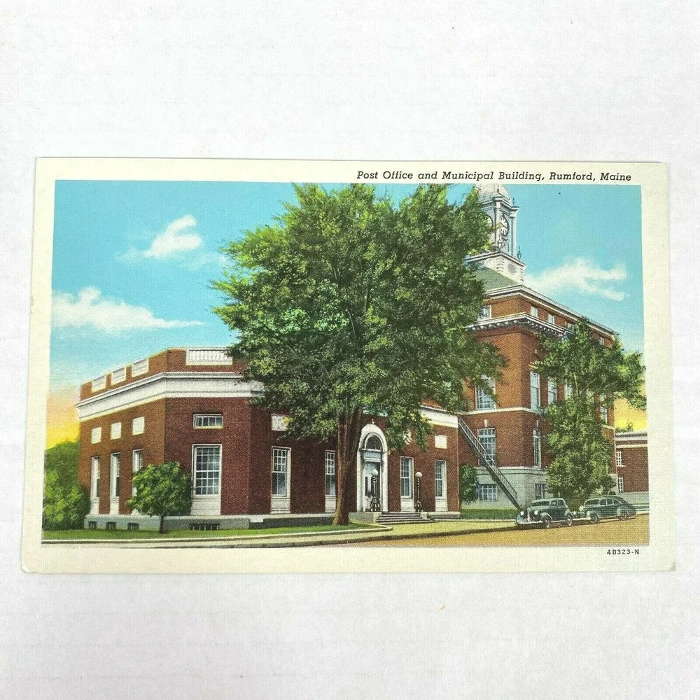 Vintage Postcard Rumford Maine Post Office New England Travel‎ USA Unposted